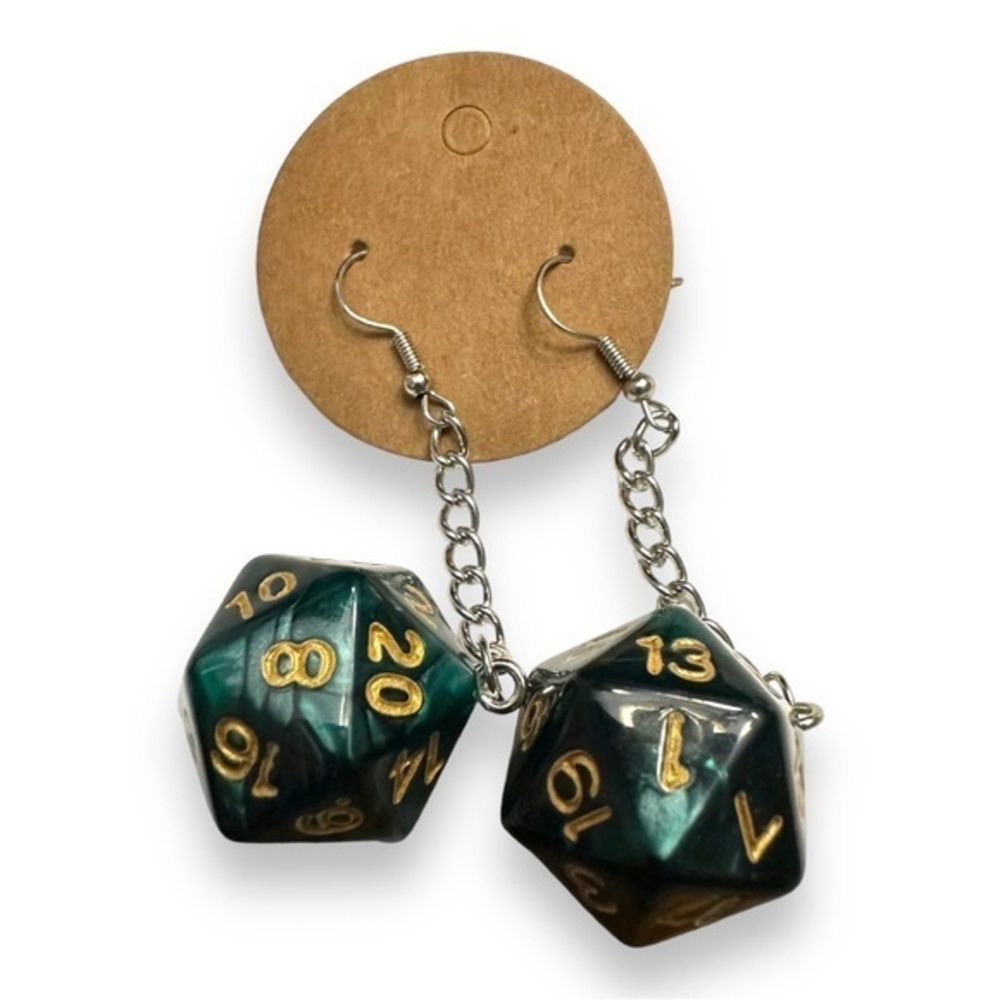 D20 Dice Earrings Dungeons and Dragons TRRPG RPG